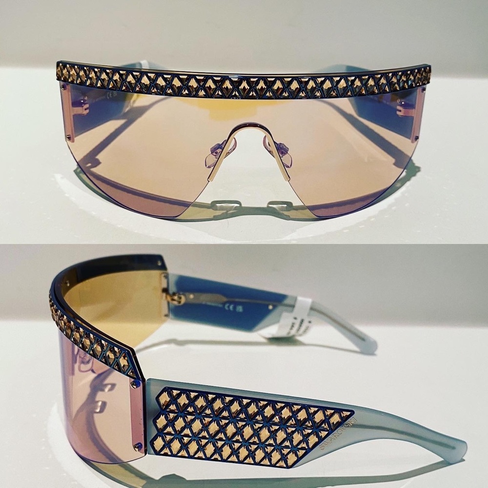 Brand new SWAROVSKI Crystal-Embellished Shield Sunglasses
